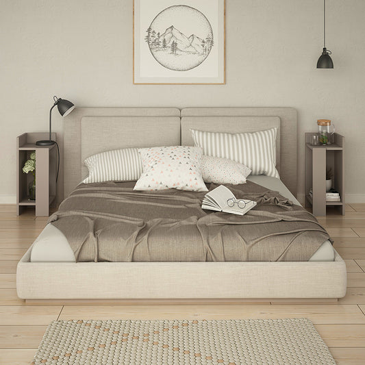 Κομοδίνο Immerse pakoworld σετ 2 τμχ. μόκα 27x25x60εκ - Hippiehome.gr