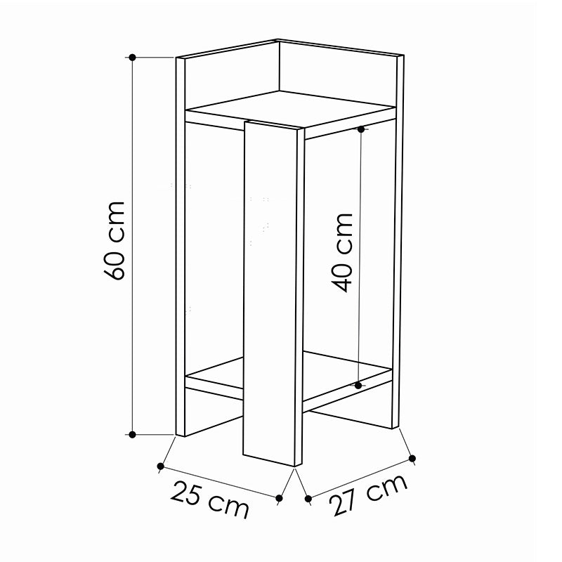 Κομοδίνο Immerse pakoworld σετ 2 τμχ. oak-ανθρακί 27x25x60εκ - Hippiehome.gr