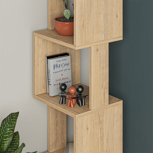 Βιβλιοθήκη - στήλη Piri pakoworld oak μελαμίνης 35x30x161εκ - Hippiehome.gr