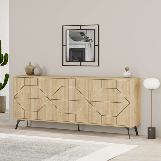 Μπουφές Dune pakoworld σε φυσική απόχρωση 181x35x77.4εκ - Hippiehome.gr