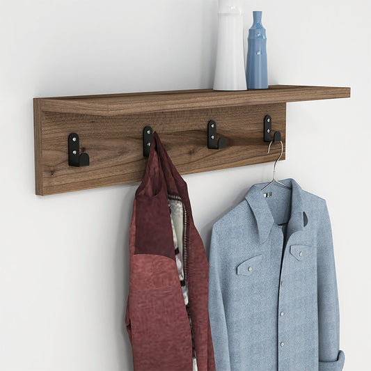 Κρεμάστρα Mulan pakoworld χρώμα καρυδί 60x16x14.5εκ - Hippiehome.gr