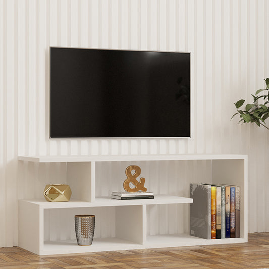 Έπιπλο τηλεόρασης Waldo pakoworld λευκό μελαμίνης 100x29,5x40εκ - Hippiehome.gr