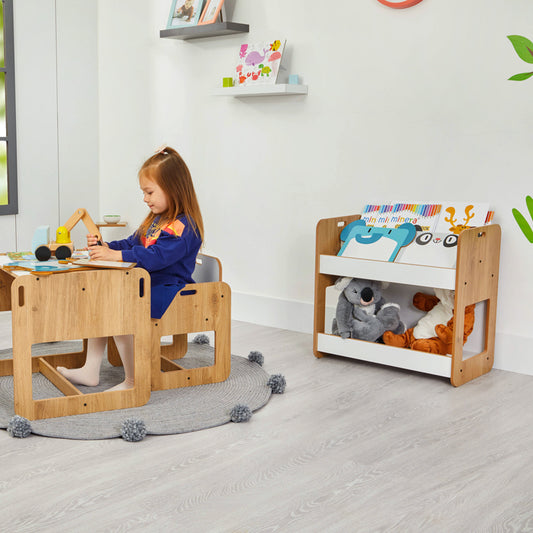 Ραφιέρα Dovere pakoworld φυσικό-λευκό mdf 56x34x55εκ - Hippiehome.gr