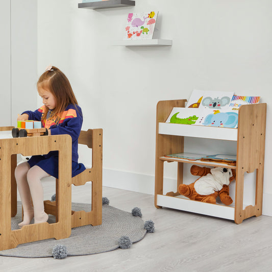 Ραφιέρα Seagull pakoworld φυσικό-λευκό mdf 57x34x70εκ - Hippiehome.gr