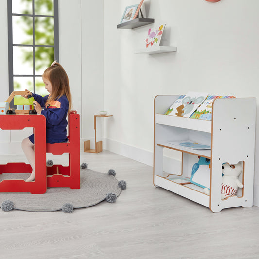 Ραφιέρα Seagull pakoworld λευκό mdf 57x34x70εκ - Hippiehome.gr