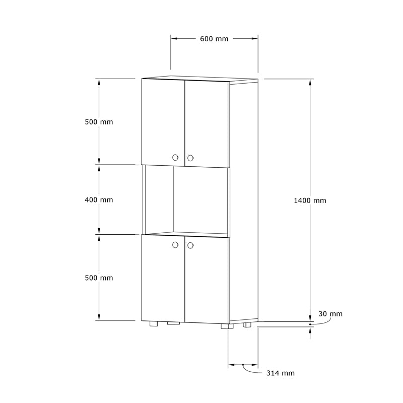 Στήλη Guzel pakoworld σε sonoma απόχρωση 60x31.4x140εκ - Hippiehome.gr