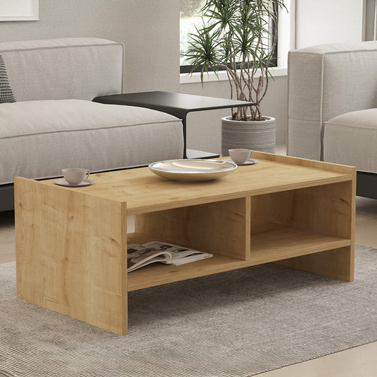 Τραπέζι σαλονιού Tiena pakoworld σε oak απόχρωση 90x50x35εκ - Hippiehome.gr