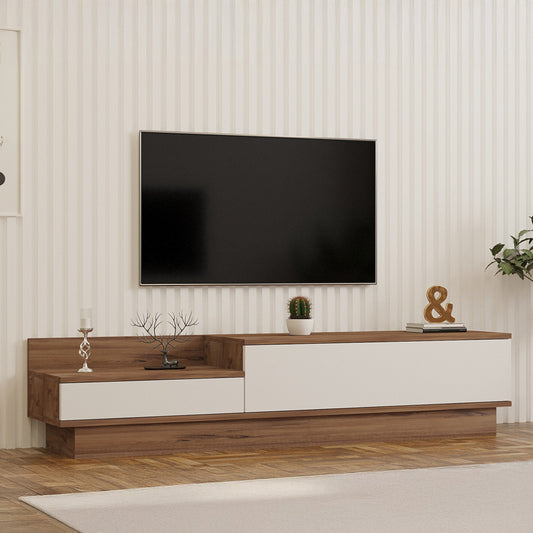 Έπιπλο τηλεόρασης Eclipse pakoworld σε κρεμ-oak απόχρωση 160x35x35εκ - Hippiehome.gr