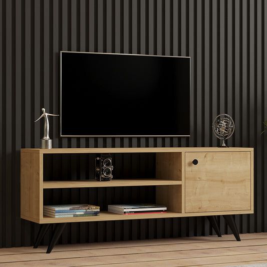 Έπιπλο τηλεόρασης Wison pakoworld σε oak απόχρωση 120x29x50εκ - Hippiehome.gr