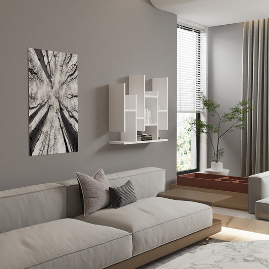 Ραφιέρα τοίχου Bemba pakoworld σε λευκή απόχρωση 70x19,6x68,8εκ - Hippiehome.gr