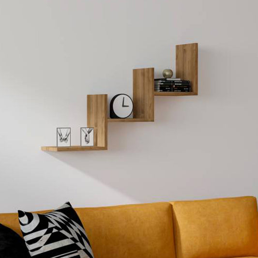 Ραφιέρα τοίχου Mauer pakoworld σε καρυδι απόχρωση 90x19,6x60εκ - Hippiehome.gr