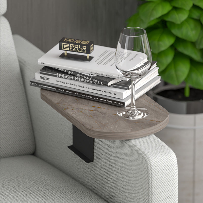 Βοηθητικό τραπεζάκι Linea pakoworld σε ανθρακί όψη μαρμάρου με μαύρα μεταλλικά πόδια 20x35x10εκ - Hippiehome.gr