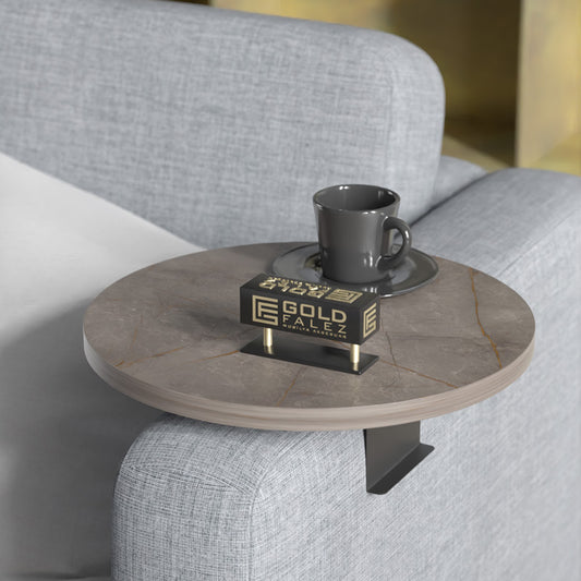 Βοηθητικό τραπεζάκι Linea pakoworld σε ανθρακί με μαύρα μεταλλικά πόδια Φ35,5x5εκ - Hippiehome.gr