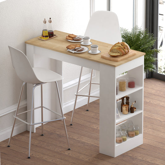 Τραπέζι μπαρ Riff pakoworld λευκό-sonoma 120x50x100εκ - Hippiehome.gr