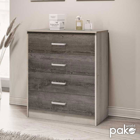 Συρταριέρα OLYMPUS pakoworld με 4 συρτάρια χρώμα castillo-toro 80x40x95εκ - Hippiehome.gr