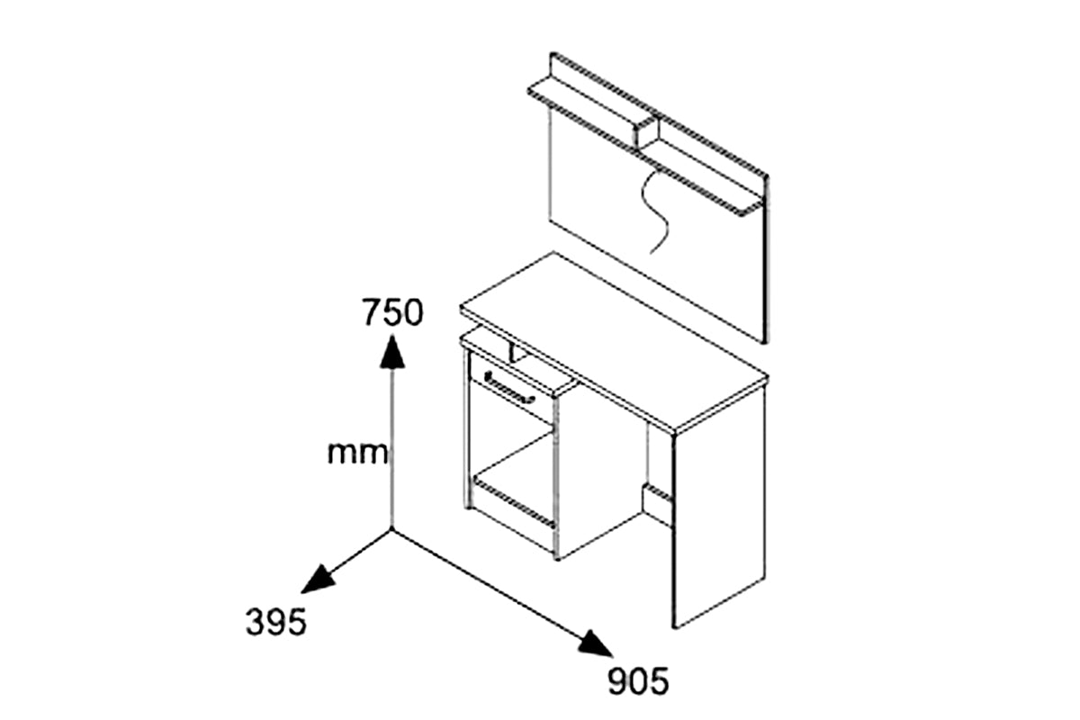 Τουαλέτα κρεβατοκάμαρας OLYMPUS pakoworld με καθρέπτη και σκαμπό χρώμα castillo-toro - Hippiehome.gr