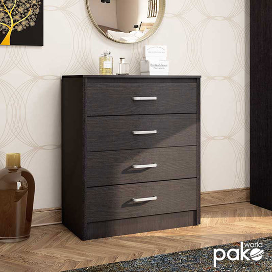 Συρταριέρα OLYMPUS pakoworld με 4 συρτάρια χρώμα wenge 80x40x95εκ - Hippiehome.gr
