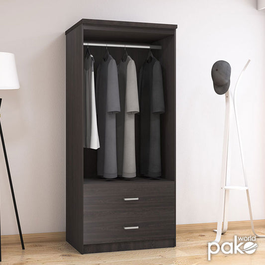 Ντουλάπα ρούχων δίφυλλη OLYMPUS pakoworld χρώμα wenge 81x57x183εκ - Hippiehome.gr
