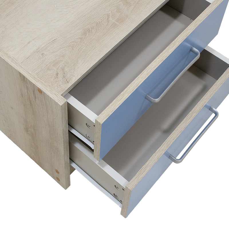 Κομοδίνο παιδικό Looney pakoworld με 2 συρτάρια χρώμα castillo-μπλε 47,5x40,5x40,5εκ - Hippiehome.gr