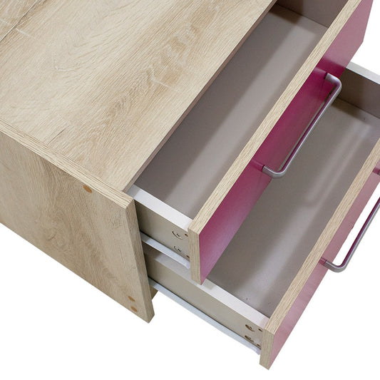 Κομοδίνο παιδικό Looney pakoworld με 2 συρτάρια χρώμα castillo-ροζ 47,5x40,5x40,5εκ - Hippiehome.gr