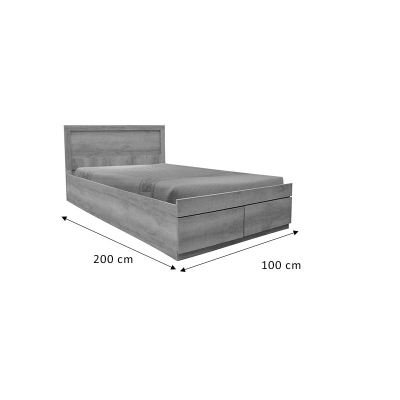 Κρεβάτι Olympus pakoworld με συρτάρι castillo-oak 100x200εκ - Hippiehome.gr