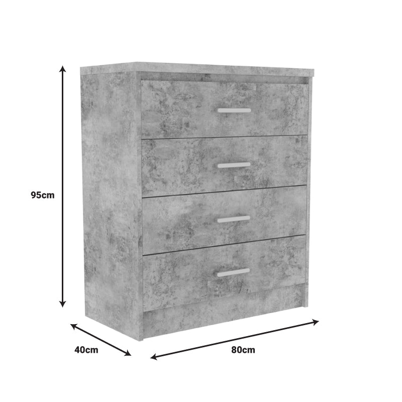 Φοιτητικό πακέτο επίπλων υπνοδωματίου OLYMPUS B pakoworld σετ 4τεμ σε antique ανθρακί απόχρωση - Hippiehome.gr