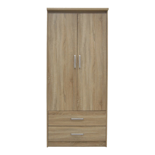 Ντουλάπα ρούχων δίφυλλη OLYMPUS pakoworld σε sonoma απόχρωση 81x57x183εκ - Hippiehome.gr