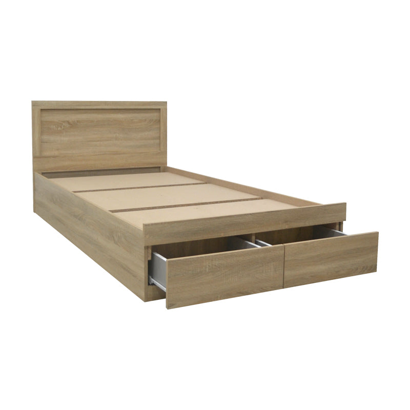 Κρεβάτι Olympus pakoworld με συρτάρι σε sonoma απόχρωση 100x200εκ - Hippiehome.gr