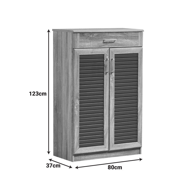 Παπουτσοθήκη-ντουλάπι Sante pakoworld 20 ζεύγων σε sonoma-ανθρακί απόχρωση 80x37x123εκ - Hippiehome.gr