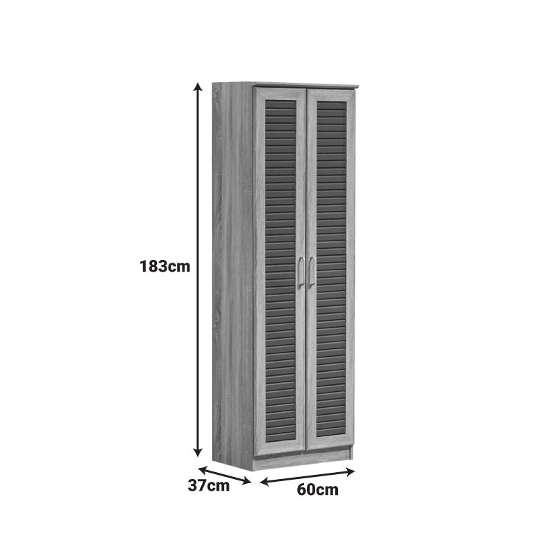 Παπουτσοθήκη-ντουλάπα SANTE pakoworld 21 ζεύγων σε sonoma-ανθρακί απόχρωση 60x37x183εκ - Hippiehome.gr