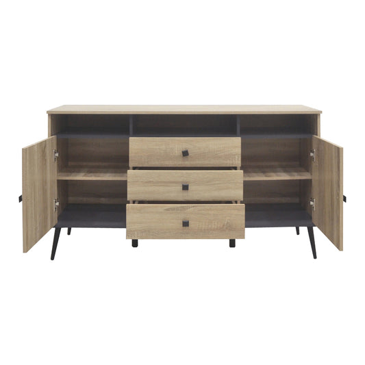 Μπουφές Zezan pakoworld σε sonoma-ανθρακί απόχρωση 140.5x41.5x80εκ - Hippiehome.gr