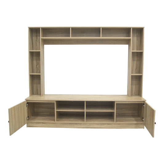 Σύνθετο σαλονιού Ambera pakoworld σε sonoma απόχρωση 200x40x171.5εκ - Hippiehome.gr