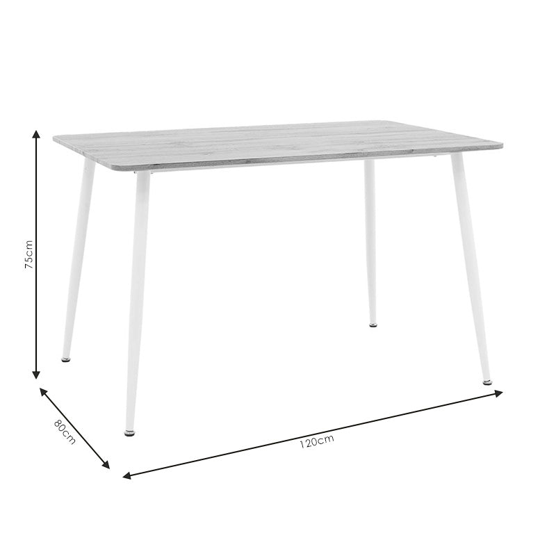Τραπέζι Cuba pakoworld MDF sonoma-λευκό 120x80x75εκ - Hippiehome.gr
