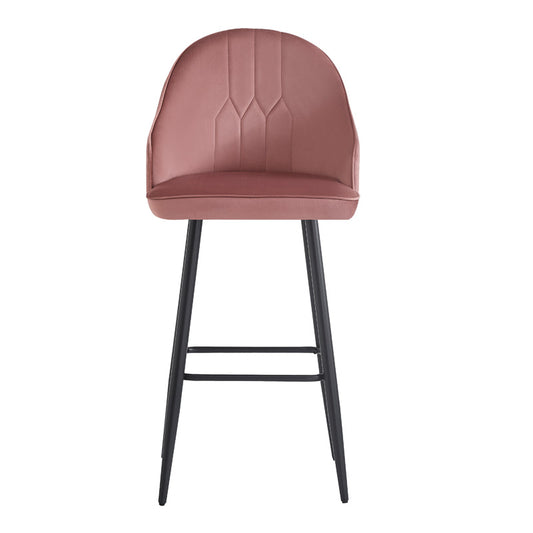 Σκαμπό μπαρ Velva pakoworld βελούδο σε σάπιο μήλο απόχρωση 46x45x113εκ - Hippiehome.gr