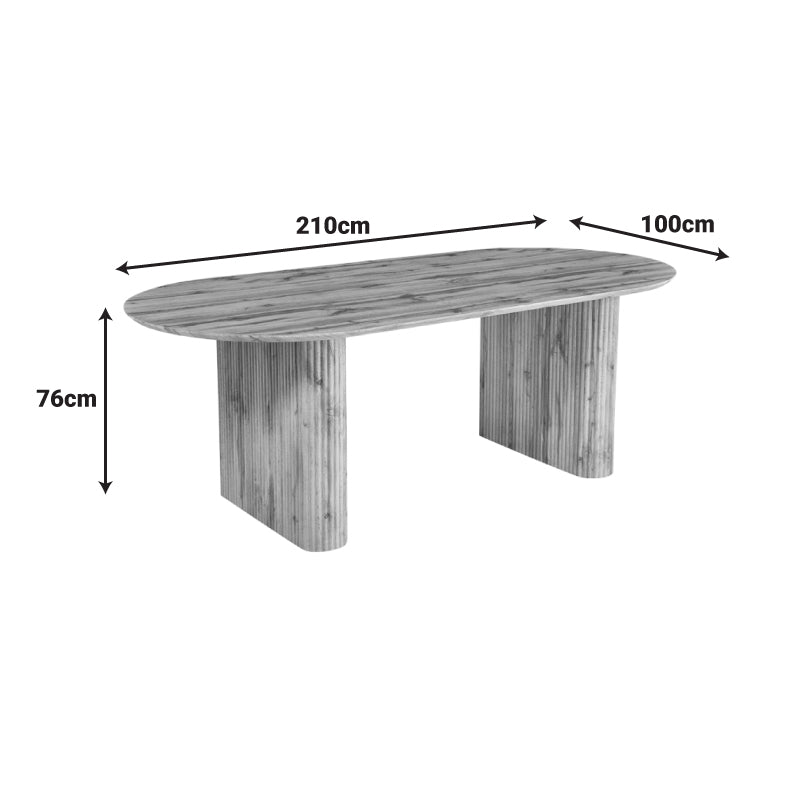 Τραπέζι Nembou pakoworld mdf σε oak απόχρωση 210x100x76εκ - Hippiehome.gr