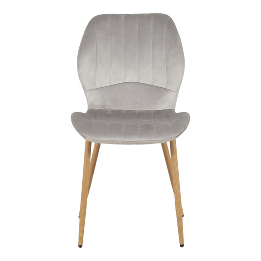 Καρέκλα Jelour pakoworld βελούδο σε γκρι απόχρωση-πόδια φυσικά μεταλλικά 46.5x60x84εκ - Hippiehome.gr