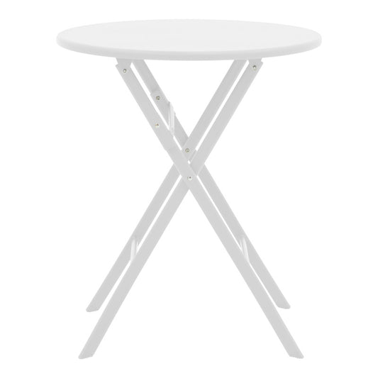 Τραπέζι Albero pakoworld πτυσσόμενο μέταλλο σε λευκή απόχρωση Φ60x70εκ - Hippiehome.gr