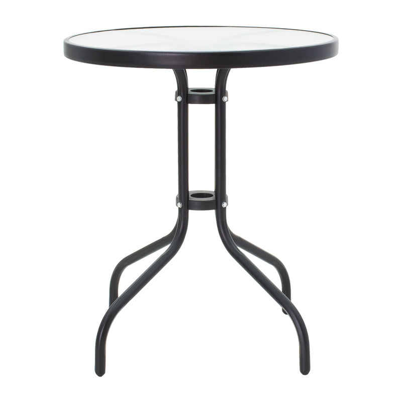 Τραπεζαρία Sussie- Watson pakoworld σετ 3τεμ μέταλλο μαύρο-γυαλί Φ60x70εκ - Hippiehome.gr