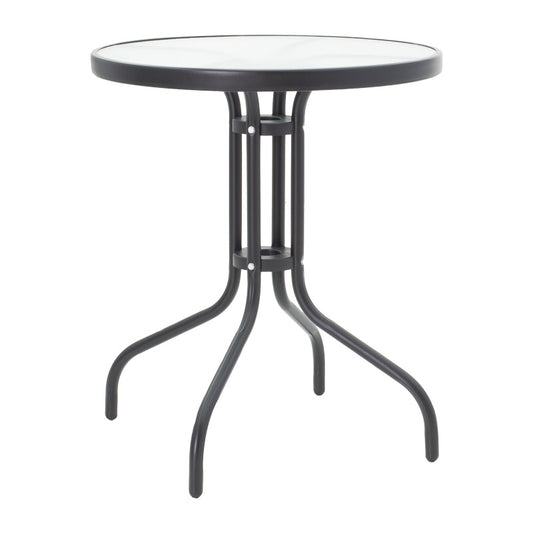 Τραπεζαρία Watson-Sussie pakoworld σετ 3τεμ μέταλλο μαύρο-γυαλί Φ60x70εκ - Hippiehome.gr