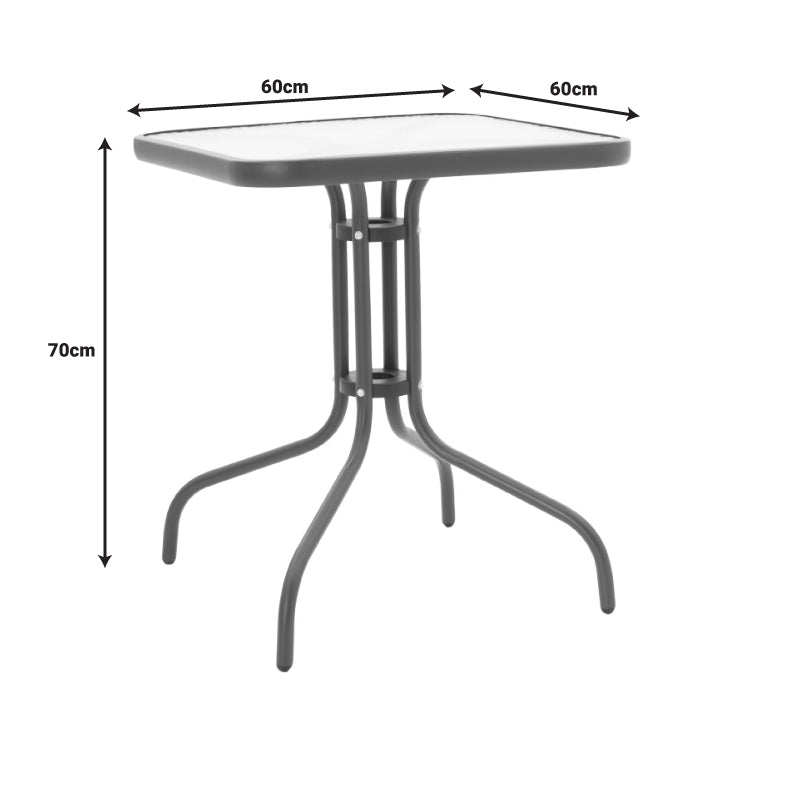 Τραπεζαρία Watson-Sussie pakoworld σετ 3τεμ μέταλλο καφέ-γυαλί 60x60x70εκ - Hippiehome.gr
