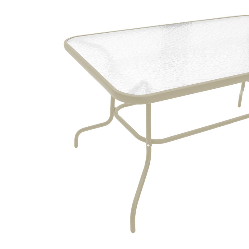 Τραπεζαρία Tade-Valor pakoworld 5τεμ μέταλλο-γυαλί σε σαμπανιζέ απόχρωση 110x60x70εκ - Hippiehome.gr