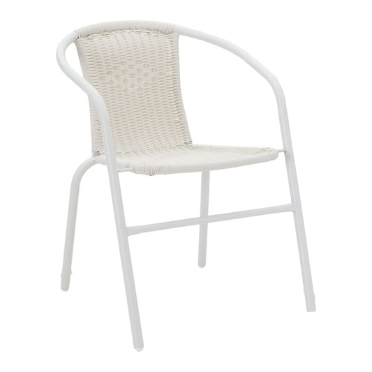 Τραπεζαρία Albero-Obbi pakoworld 3τεμ μέταλλο σε λευκή απόχρωση Φ60x70εκ - Hippiehome.gr