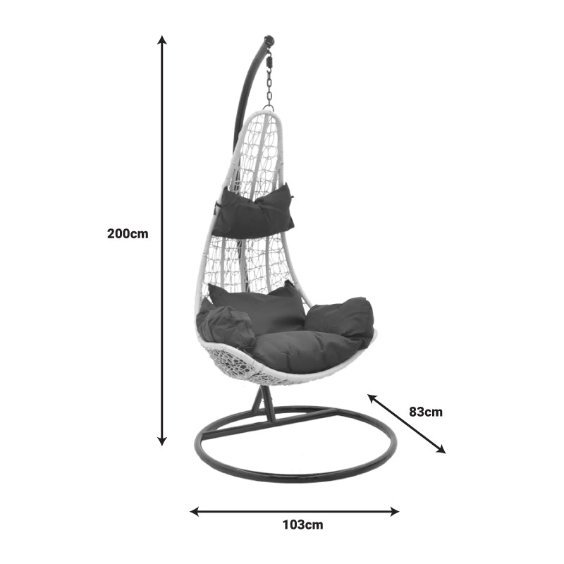 Κούνια Soleil pakoworld κρεμαστή μέταλλο καφέ-pp καφέ-μαξιλάρι μπεζ 103x83x200εκ - Hippiehome.gr