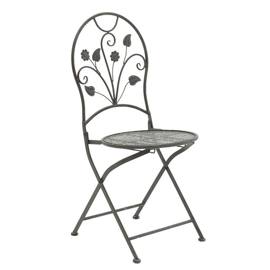 Τραπεζαρία Abriel pakoworld σετ 3τεμ μέταλλο ανθρακί antique - Hippiehome.gr