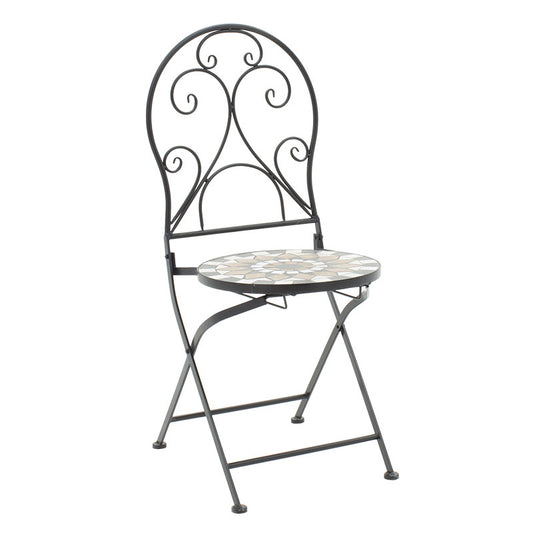 Τραπεζαρία Mosaic pakoworld σετ 3τεμ μέταλλο μαύρο - Hippiehome.gr