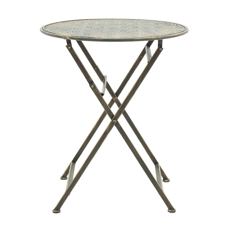 Τραπεζαρία Drill pakoworld σετ 3τεμ μέταλλο χρώμα χαλκού antique - Hippiehome.gr