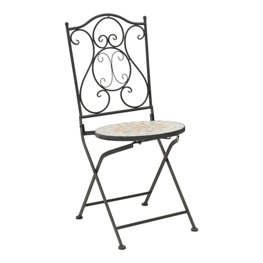 Τραπεζαρία Sellis pakoworld σετ 3τεμ μωσαικό-μέταλλο μαύρο - Hippiehome.gr