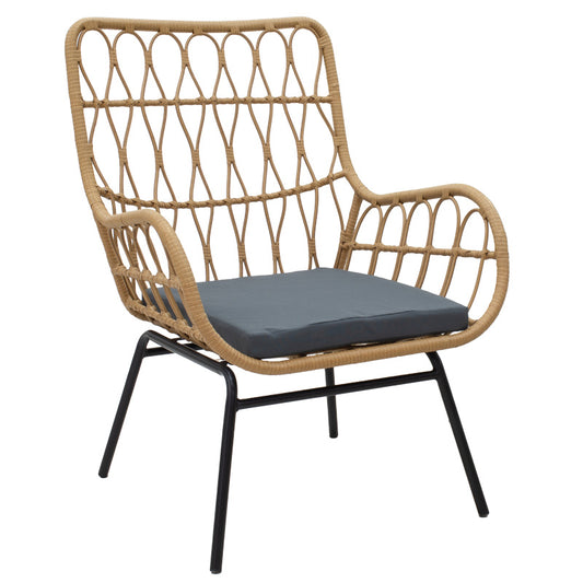 Σαλόνι Naoki-Mabil pakoworld σετ 3τεμ pe rattan σε φυσική απόχρωση με μαύρο μέταλλο - Hippiehome.gr