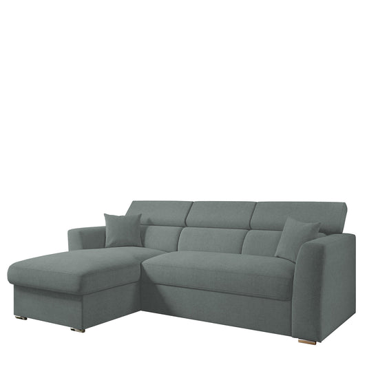 Καναπές Γωνιακός ArteLibre Αριστερή Γωνία AUDREY Ανοιχτό Γκρι 243x174x80/91cm - Hippiehome.gr