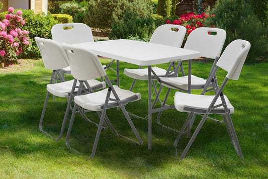 Τραπέζι catering Rodeo pakoworld πτυσσόμενο-βαλίτσα λευκό 122x60x74εκ - Hippiehome.gr